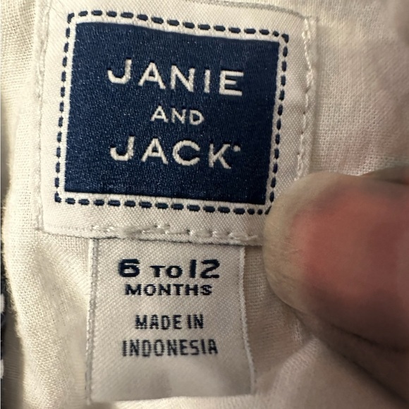 Janie and Jack Santorini Sunset 6-12 Months Navy/White Nautical Stripe Dress - Picture 5 of 8